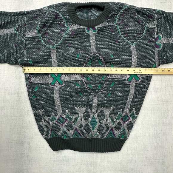 80s 90s Vintage Sweater black,purple,grey,aqua - Picture 4 of 9